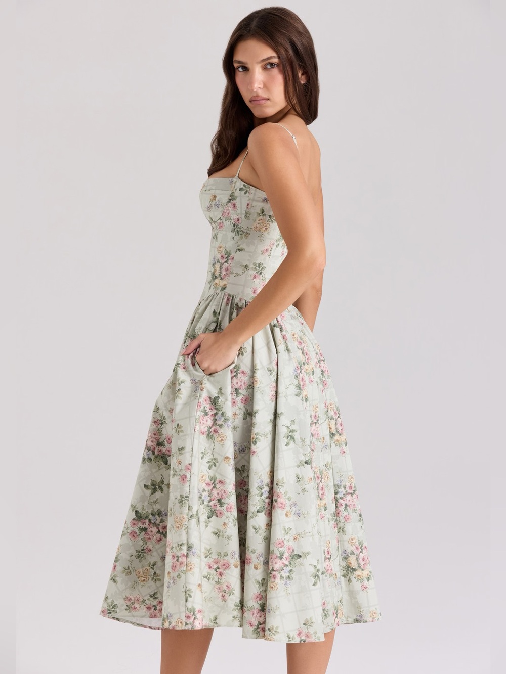 House of CB Samaria Floral Corset Midi Dress - Picture 4 of 8